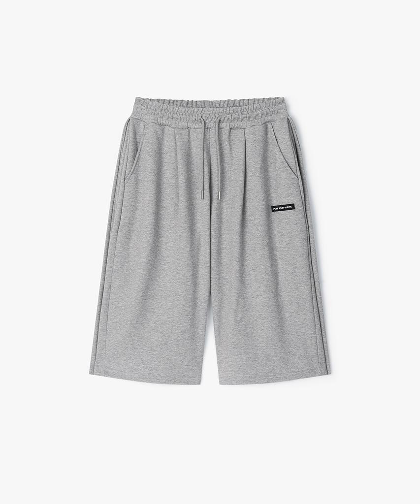 Peopeupeopeudebteu 3Pleats Bermuda Wide Sweat Shorts Gray