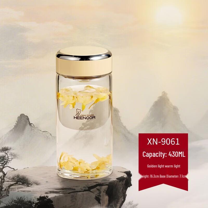 

Heenoor Portable Single Layer Glass Tea Cup