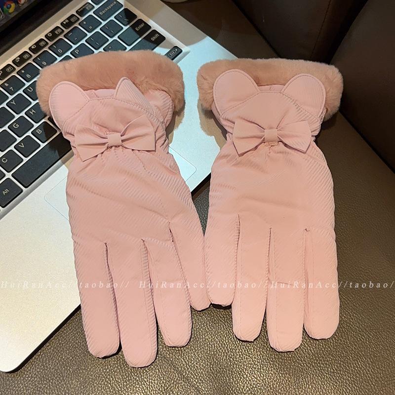 

Зимние велосипедные перчатки для женщин Милые Водонепроницаемые Сенсорные Плюс Бархатные Утолщенные Ветрозащитные Зимние Теплые и Холодостойкие Электромобиль average size