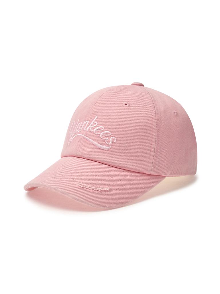 Emelbi Vintage Cursive Unstructured Ball Cap Ny (Mg.Pink)