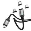 Grenzüberschreitendes magnetisches 3-in-1 PD-Schnellladekabel für Apple, Android & Typ-C-Geräte