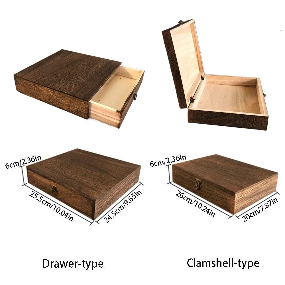 Drawer/Flip Type Tea Box Wood Treasure Chest Crafts Jewelry Case  Home Office