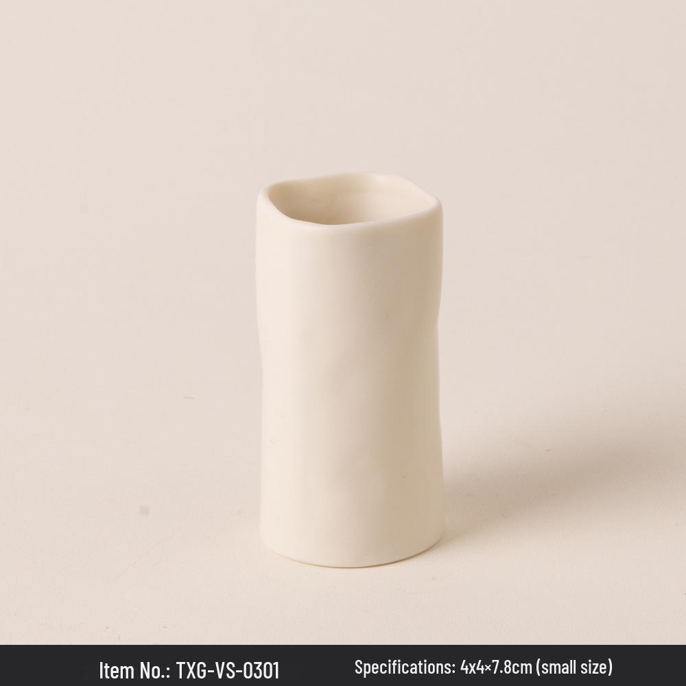 Креативная минималистичная кремовая керамическая ваза для настольного размещения сухих цветов