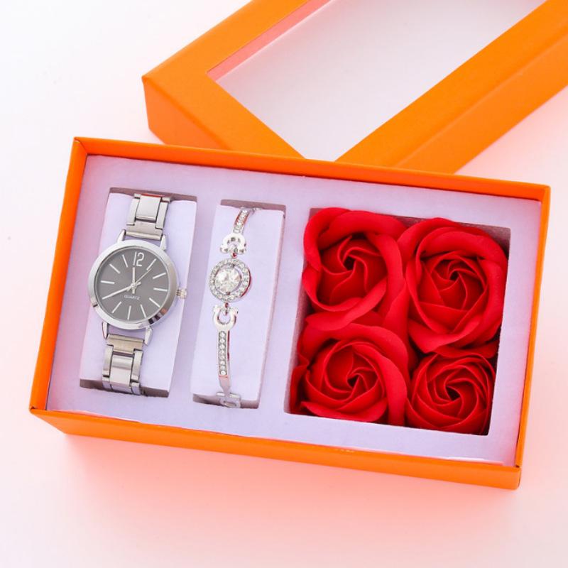 5Pcsset Gift Set Fashion Ladies Watch Women'S Watch Bracelet Watch Quartz Watch