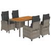 VidaXL Garden Dining Set with Cushions 5 Pcs, Table and Chairs with Adjustable Backrest, Outdoor Furniture, 3212674