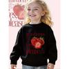 Kids Crewneck Long Sleeve Sweatshirt, Strawberry Text Graphic Print