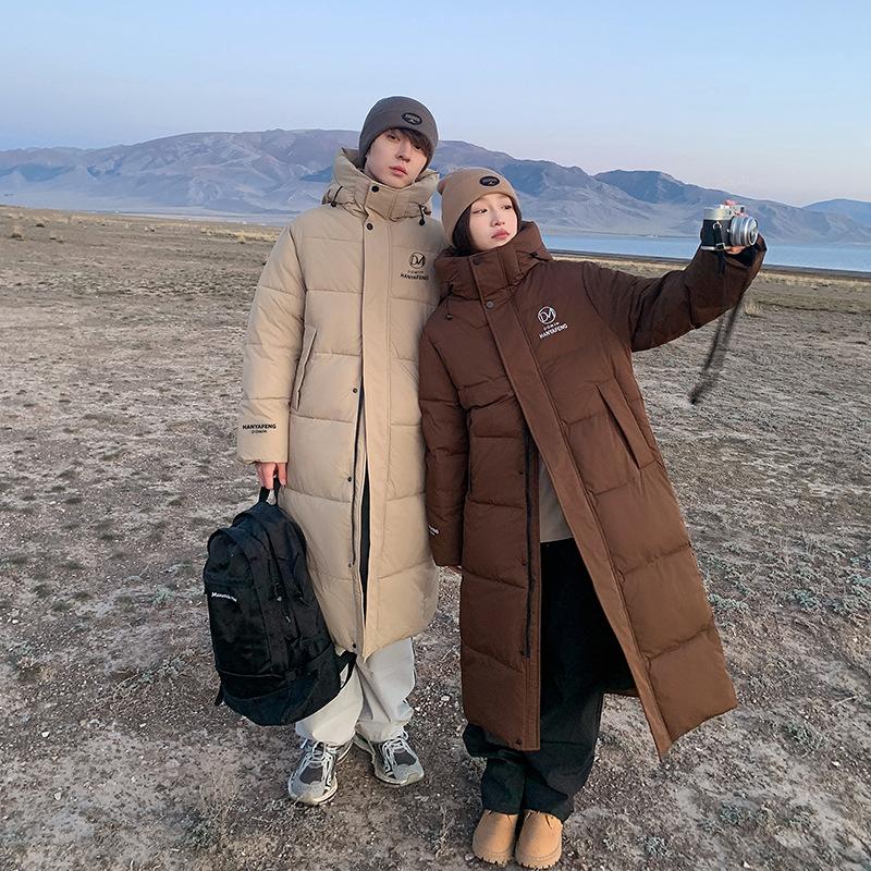 2025 new long down cotton jacket women's winter couple over the knee warm padded jacket loose plus size cotton jacket thick coat