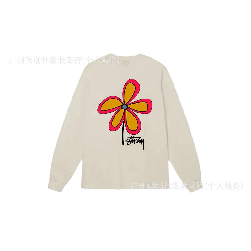 3. Cross-border Stuart long-sleeved printed t-shirt American trendy cylindrical cloth casual loose men and women the same style