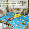 Crystal Velvet Square Rug Custom NameSuper Mario Pattern Non Slip Home Floor Decor Rug