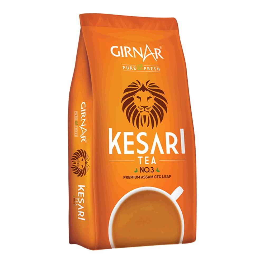 

Girnar Kesari Assam Tea Leaf No.3 Premium Loose CTC Tea Rich Aroma Bold Taste Authentic Daily Brewing 500 g Pouch