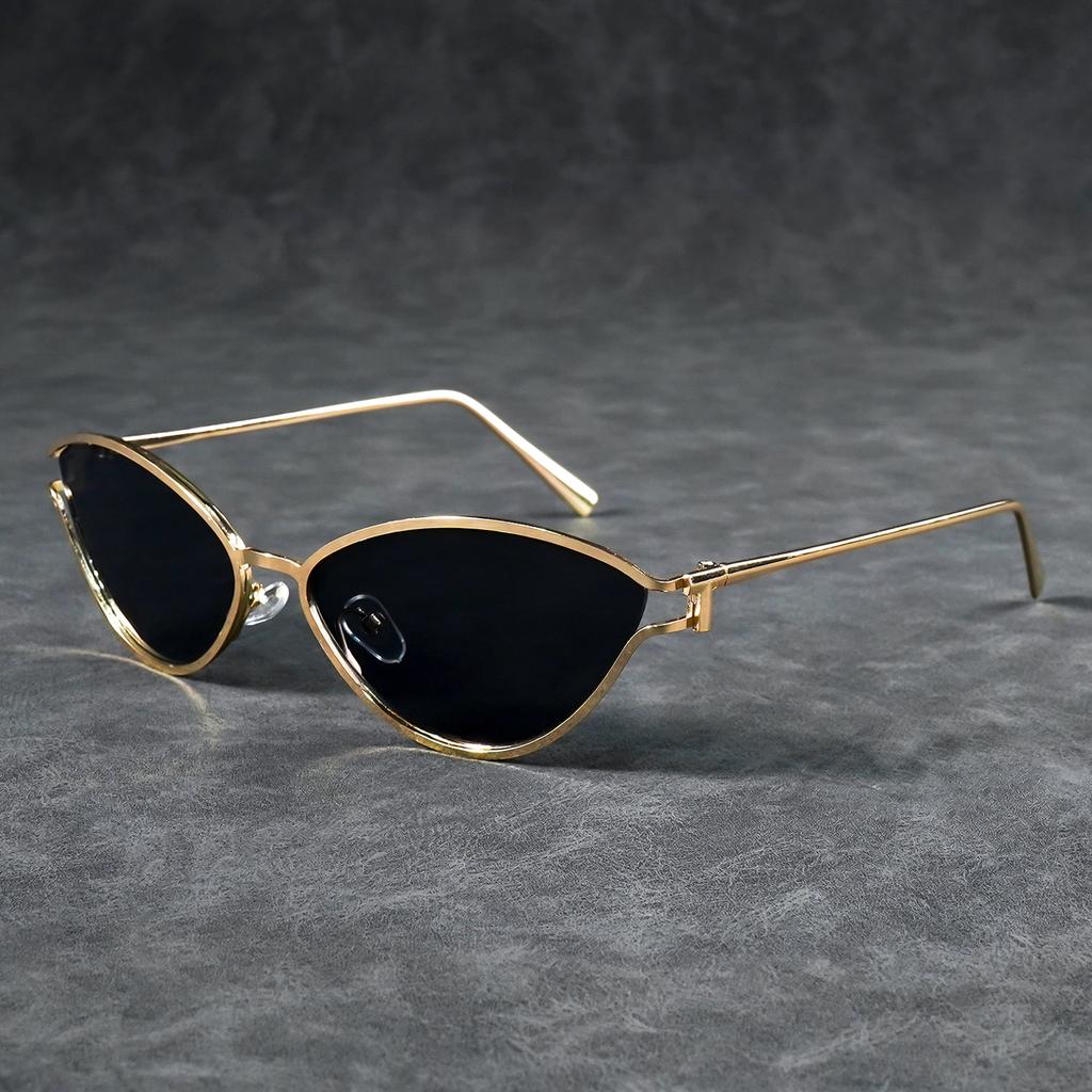 Trendy Retro Cat-Eye Unisex Sunglasses, New Street Style Versatile Small Frame Triangular Eyewear