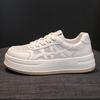 Summer mesh breathable hollow soft leather little white shoes women's shoes 2025 new thick-soled heightening casual sports board shoes