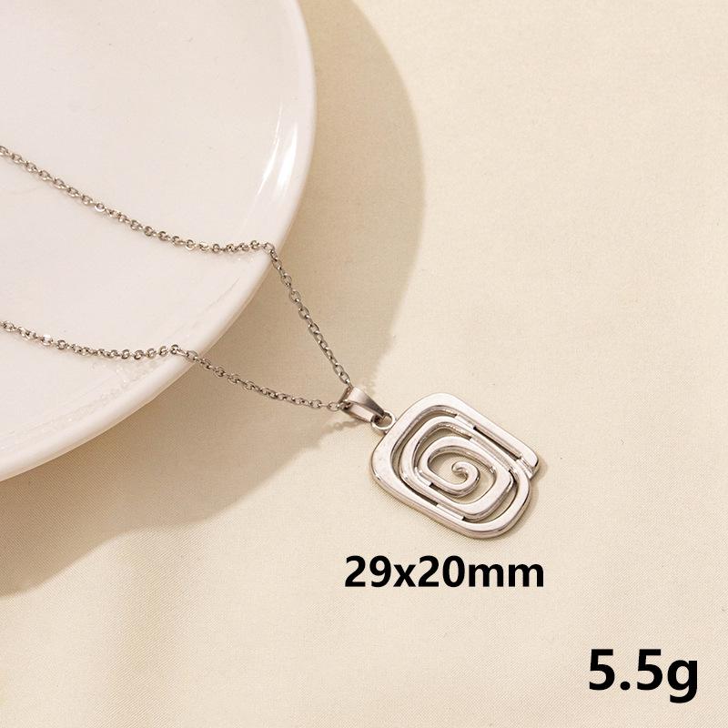 Trendy European-American Geometric Starfish Seashell Stainless Steel Necklace Pendant Jewelry