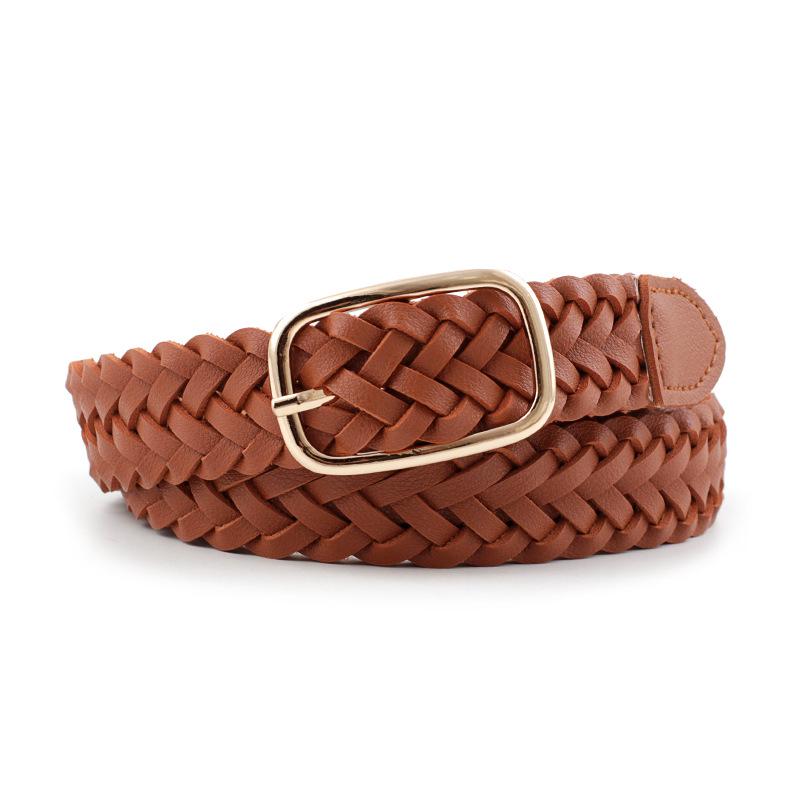 Twist Women'S Belt, Square Buckle Decoration With Jeans Belt Women