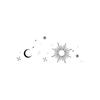 Dark Sun, Moon And Stars Tattoo Sticker, Niche Personality, Waterproof, Sweat-Proof And Non-Reflective.