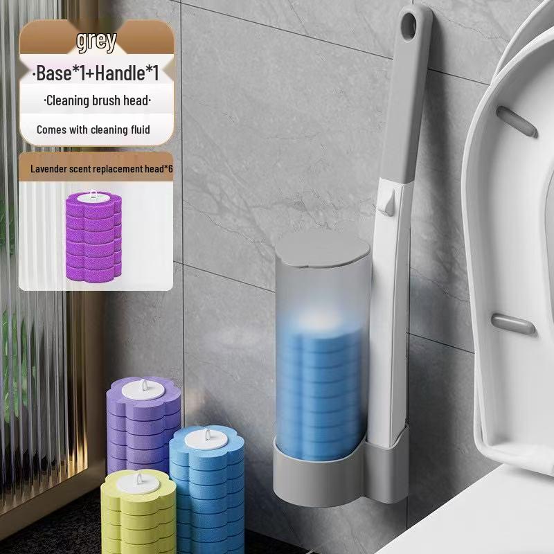 Wall-Mounted Disposable Toilet Brush Heads Set for Complete Bathroom Cleaning