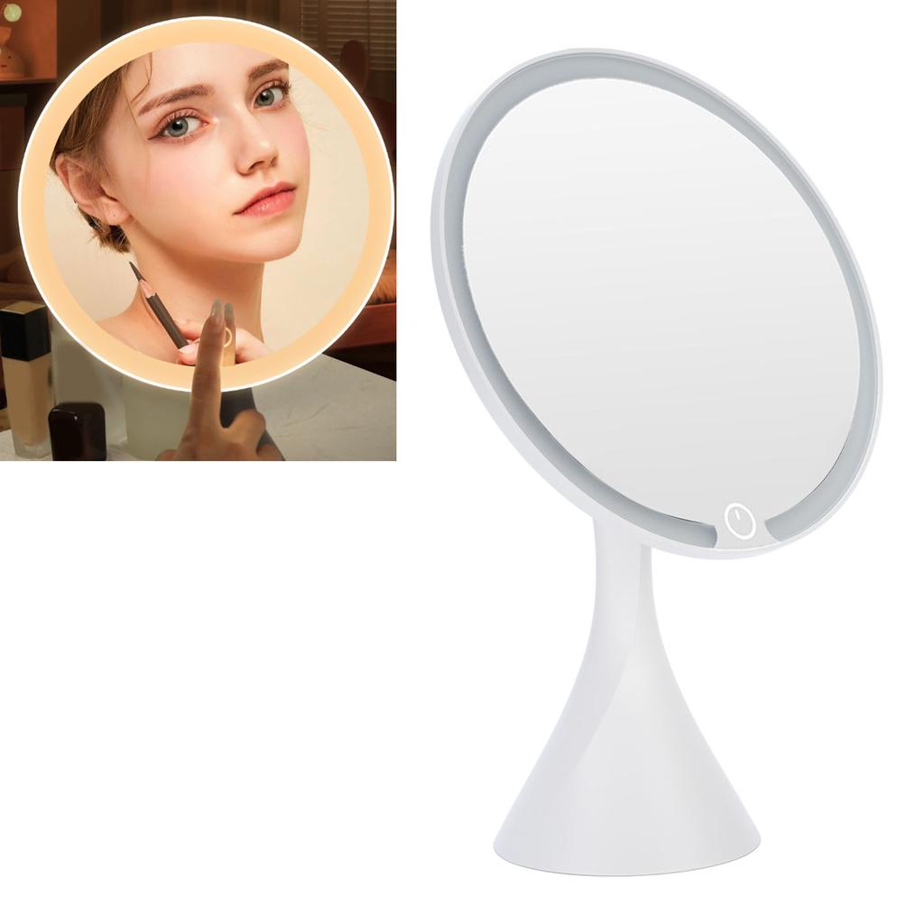 Lighted Makeup Mirror 3 Color Temperatures Dimmable LED Cosmetic Vanity Mirror for Dorm Bedroom Bath