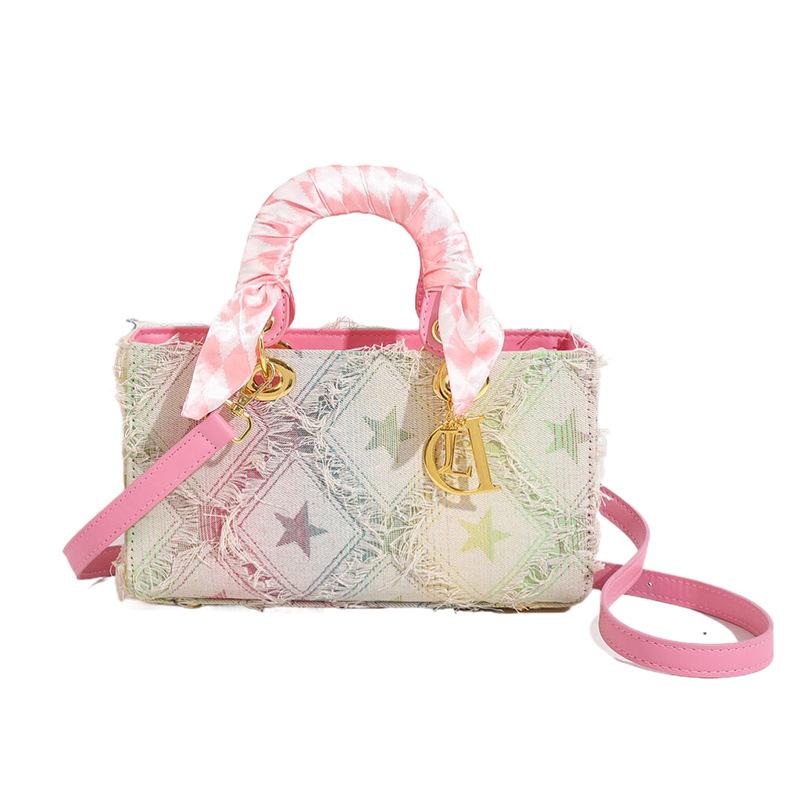 

Premium light luxury bag women s new versatile heavy industry embroidery Princess Diana bag handbag shoulder messenger bag