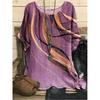 Printed round Neck Neck Casual Loose Top Print round Neck Top Women