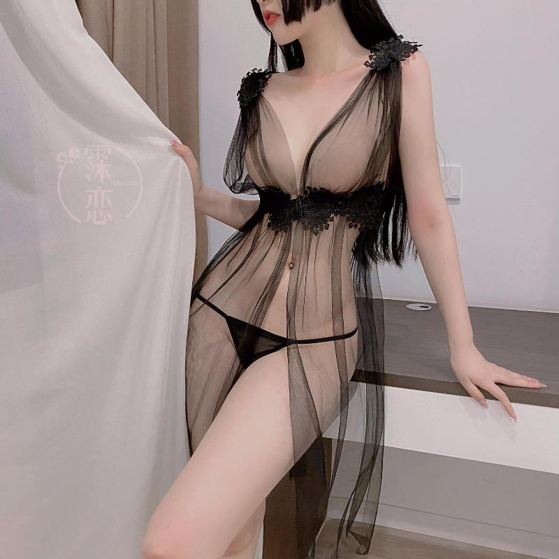 Sexy underwear mesh see-through milk princess dress water-soluble flower deep small chest sexy temptation pure