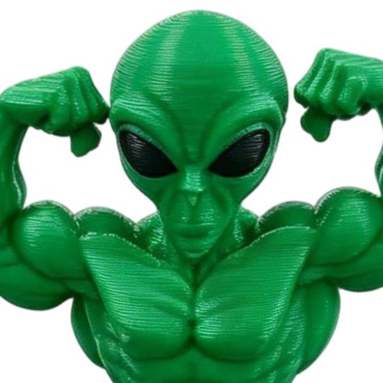 yangyizhi Novelty Alien Statue, 3D Printed Muscular Figurine for Home, Office, Game Room, Desktop, Shelf, Coffee Table Decor