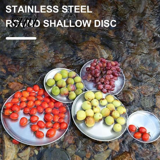 Outdoor Picnic Plate Camping Dinner Stainless Steel Serving Rustproof Integrated Design Heat-Resistant Reusable Dishwasher Safe Feeding