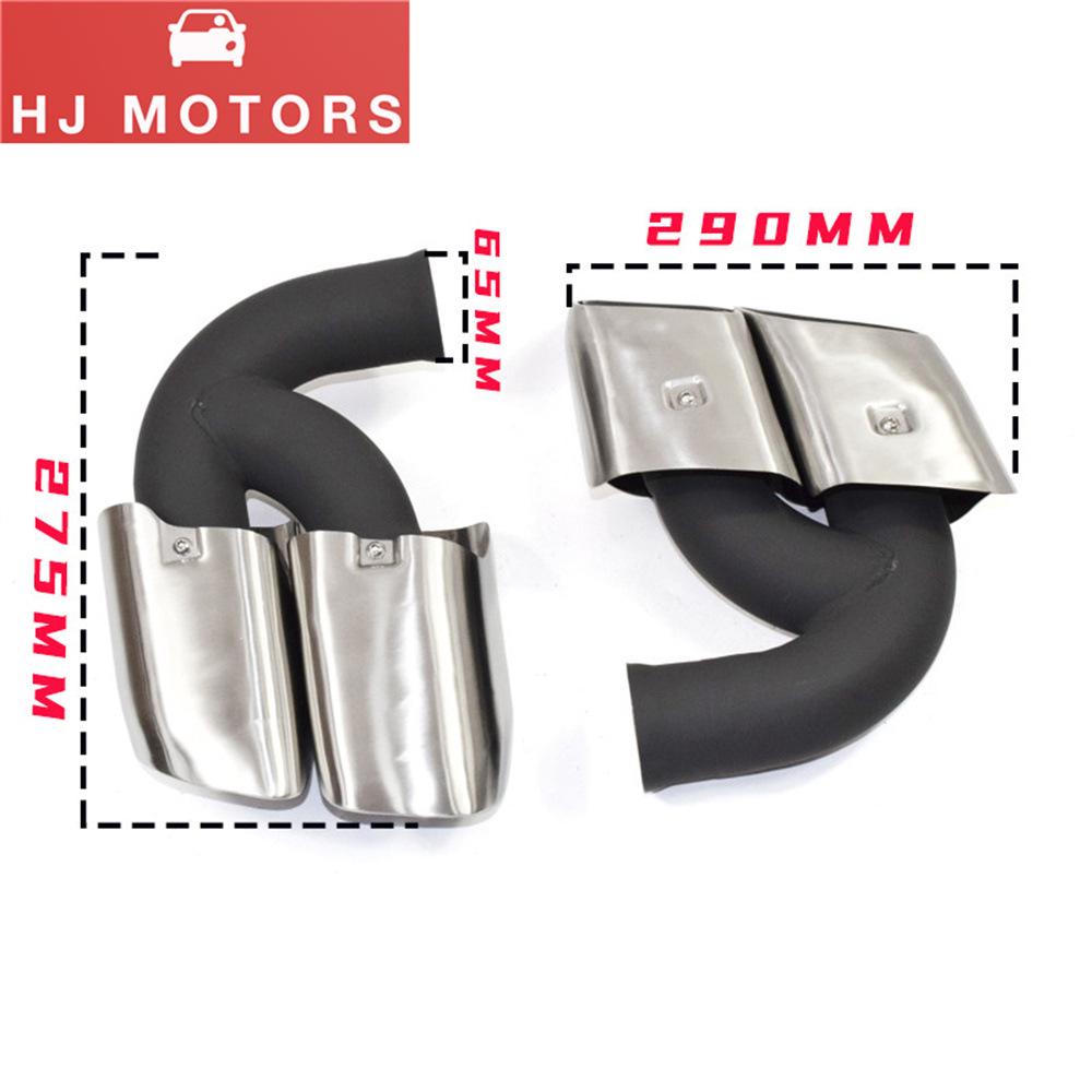 304 Stainless Steel Turbo Muffler Exhaust Pipe for 2010-2024 Porsche Cayenne - Square Outlet Tailpipe Upgrade