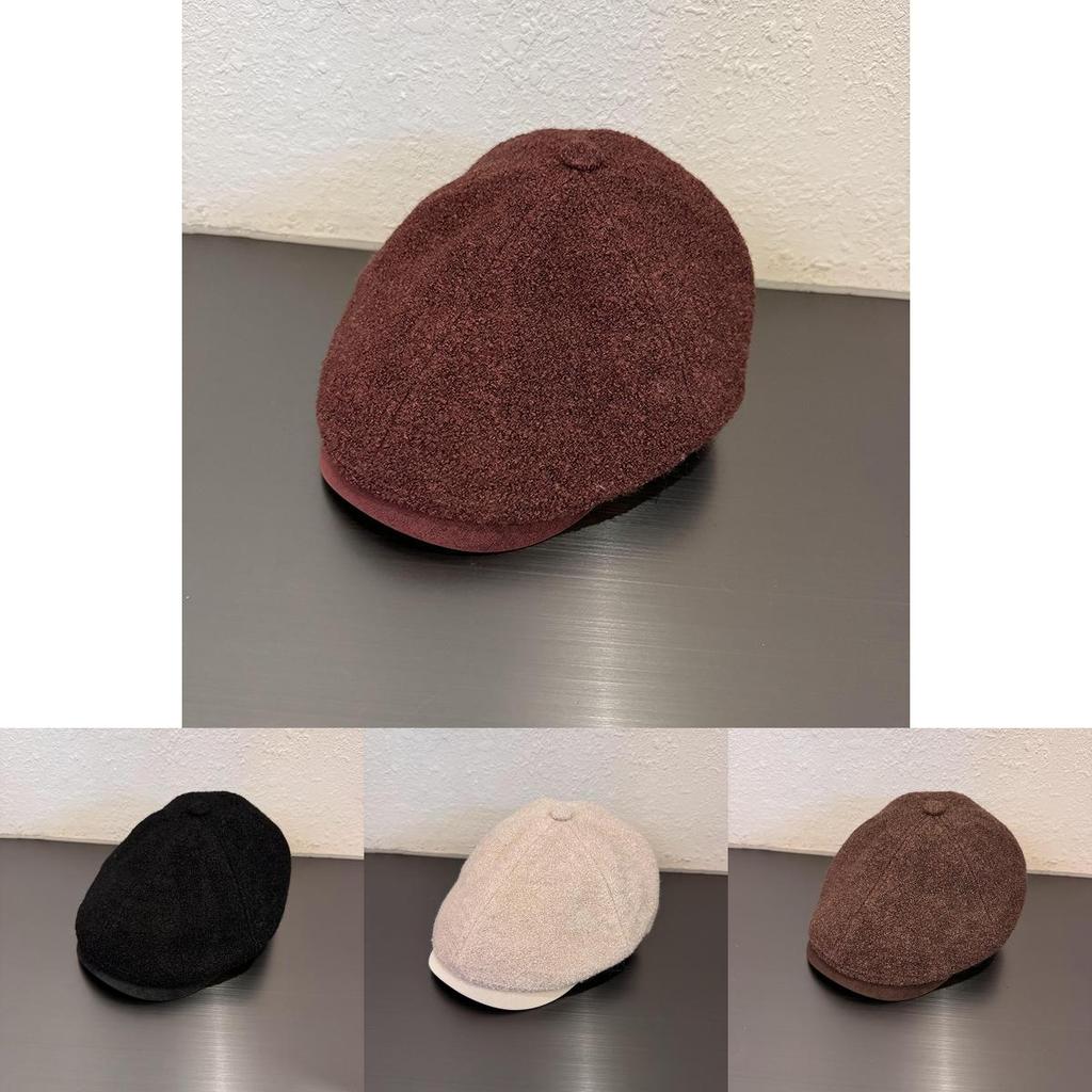 Vintage Retro Solid Color Beret Cap For Women With Warmth And Windproof Functionality For Autumn Winter Fashion