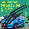 Tergicristalli con Rivestimento in Silicone Anteriori Posteriori per Peugeot 208 MK2 E-208 - 2024 24"+16"+12" Lame Tergicristallo per Parabrezza Auto