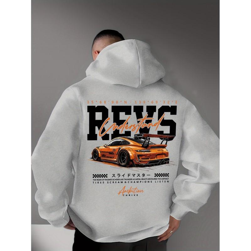 Kalın Tokyo Yarış Grafikli Kapüşonlu Oversize Sweatshirt Unisex Bol Kesim Kışlık Günlük Giyim