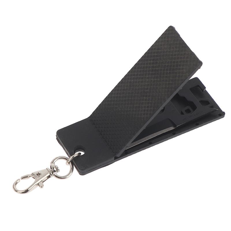 7-in-1 Multitool Schlüsselanhänger Taschenwerkzeug EDC Outdoor Camping Flaschenöffner Gezackter Schaber Messer Überlebensklinge Ausrüstungskarte Gadget