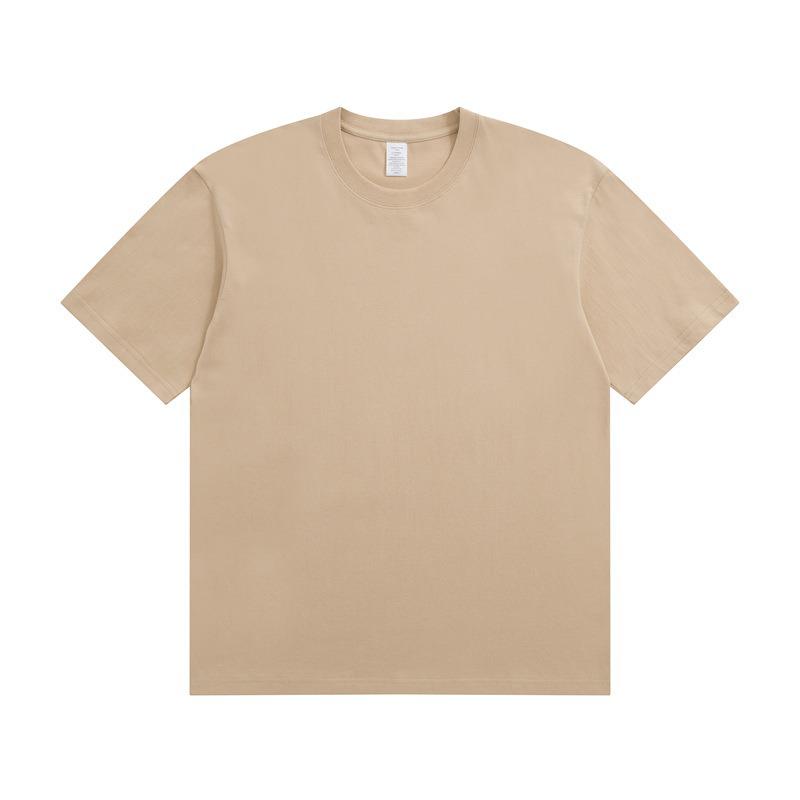 Japanese Style 230g Pure Cotton Heavyweight Short Sleeve T-shirt - Spring/Summer Solid Color, Versatile & Simple with Custom Logo Option