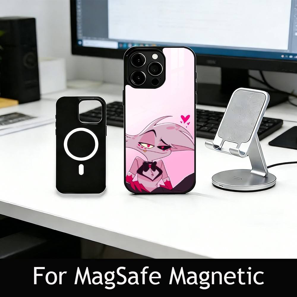 H-Hazbin A-Angel Dust Handyhülle Für iPhone17,16,15,14,13,12,11 Plus,Pro Magnetisch mit Magsafe Kabelloses Laden
