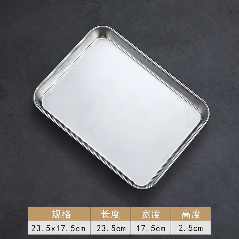 Rectangle Stainless Steel Tray Buffet Presentation Tray Metal Food Serving Plate Rice Noodle Pan Home Kitchen Accessories