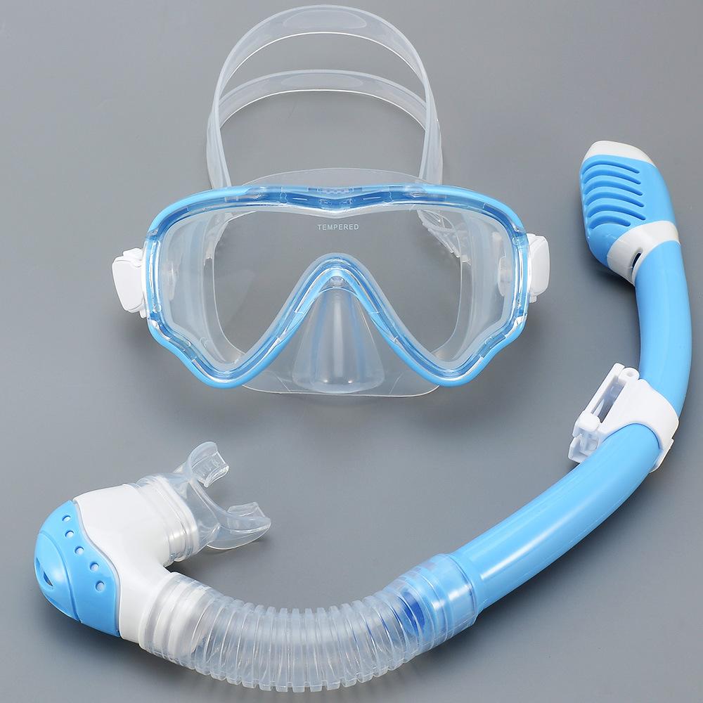 Children's New Large Frame Diving Goggles Full Dry Breathing Tube Set