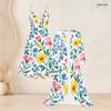 Women Plus Size Floral Print 2 Piece Set V Neck Strappy Flared Dress Long Sleeve Open Front Cardigan