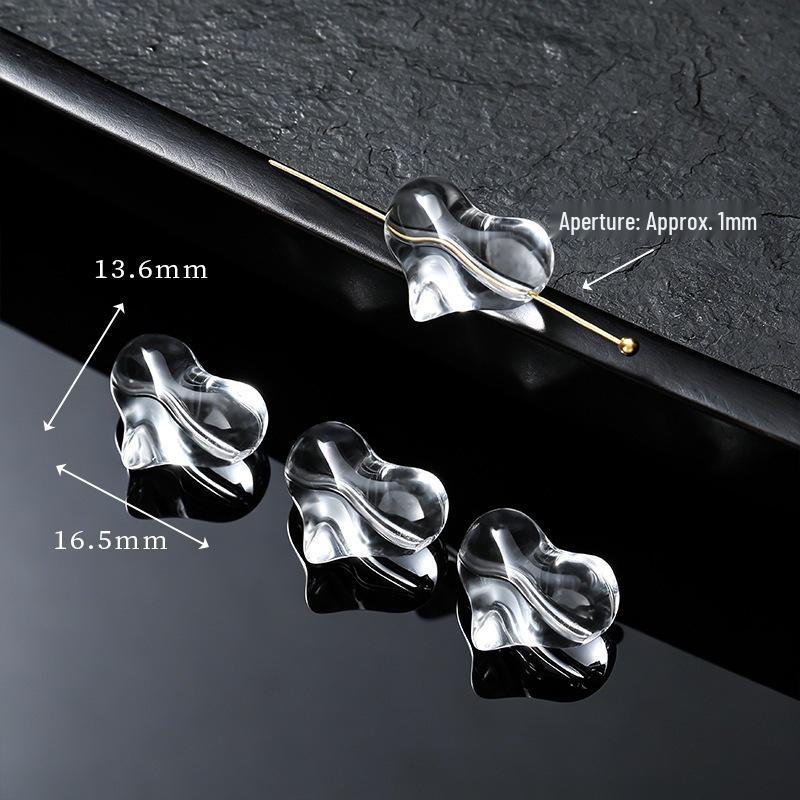Handmade White Crystal Glass Carving Beads for DIY Bracelets