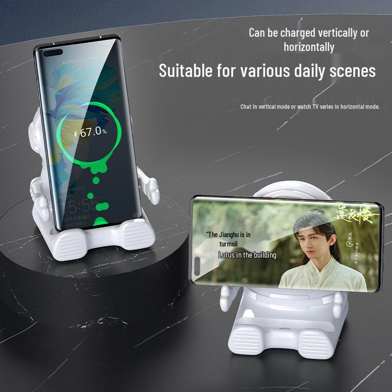 Creative Astronaut Wireless Phone Charger and Holder for Apple & Huawei
