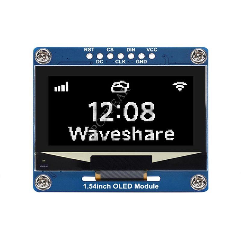 

1.54 OLED Module, Black & White/Blue Display, SPI/I2C, 128×64 Resolution.