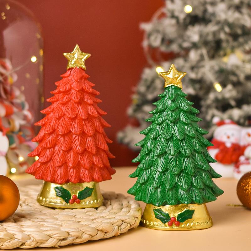 Christmas Tree Resin Craftsmanship Ornaments Will Shine, Home Furnishings, Indoor Festive Atmosphere, Room Desktop Decoration