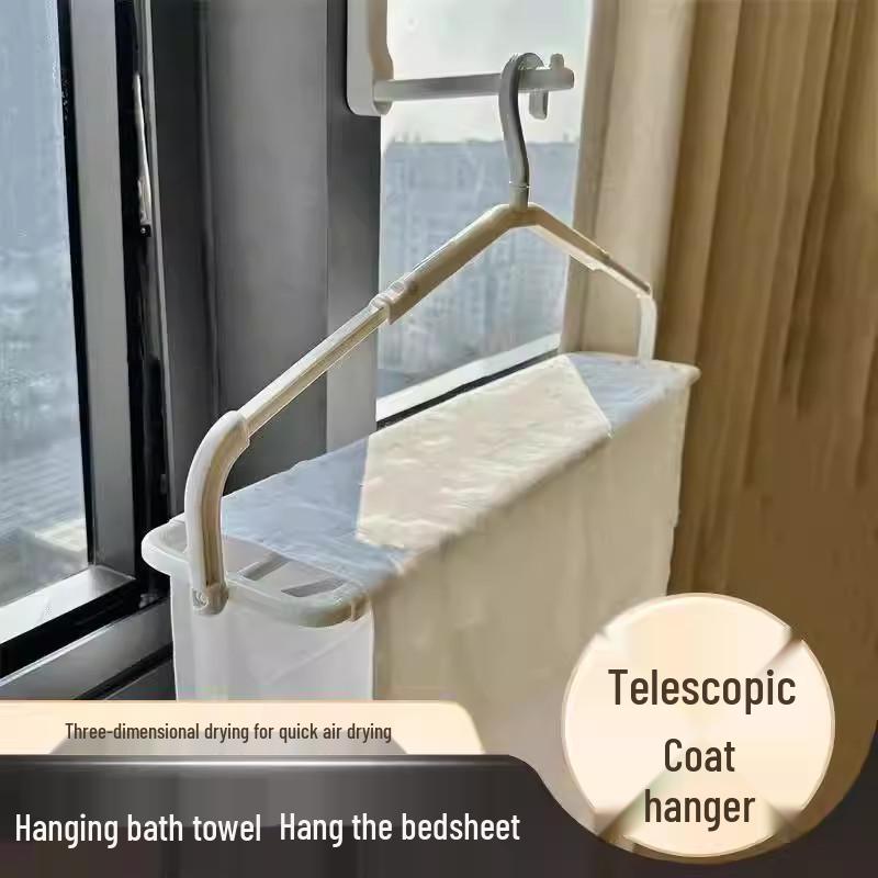 Retractable 3D Clothes Drying Rack - Space-saving, Non-slip Hanger for Sheets and Towels