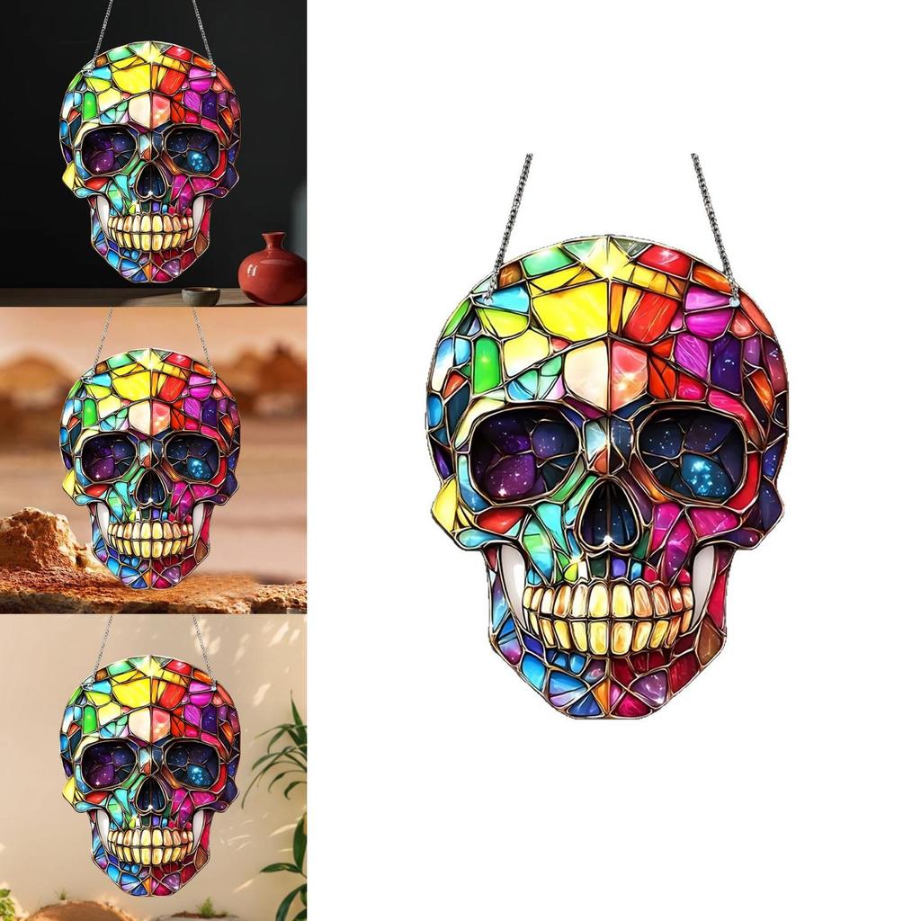 Fashion Colorful Skull Pattern Acrylic Glass Pendant For Party And Home Decoration