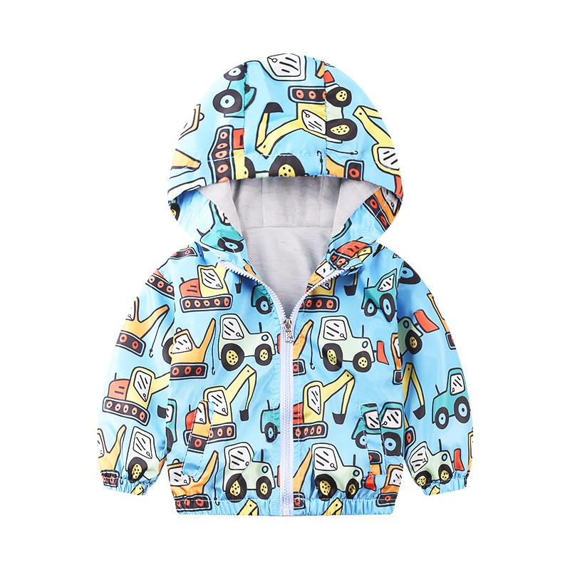 Spring and Autumn children's clothing, wind boys full of dinosaur coats, cartoon windproof jacket