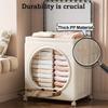 With Pulleys Foldable Storage Box Dustproof Toys Storage Basket Durable Storage Cabinet