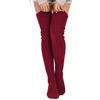 Women Winter Warm Breathable Long Johns Mohair Knee Length Knitted Wool Stretch High Sockings Femboy Leg Warmers Kawaii Clothes