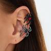 Gothic Dark Spider Zircon Clip Earrings for Women Men Black Zircon Earring Ear Clip Without Ear Hole Zircon Y2K Halloween Gifts