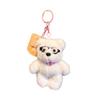 Cute Bear Plush Keyring With Glasses For Bag Charm Gift Idea
