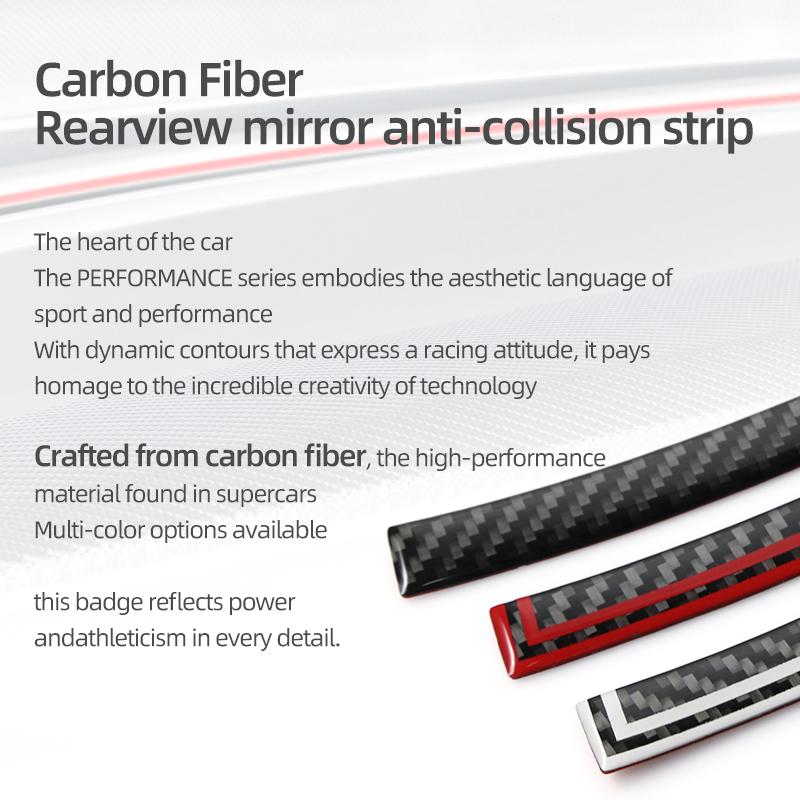 For Tesla Model 3 Model Y 2018-2026 Carbon Fiber Car Rearview Mirror Anti-collision Strip Protector Sticker Decoration Accessory
