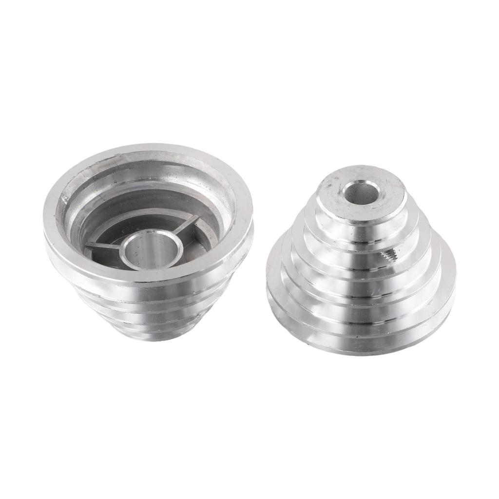 Aluminum Pagoda Transmission Pulley Wheel for Drill Press Use with A Type V Groove Belt Compatibility and M8 Mounting