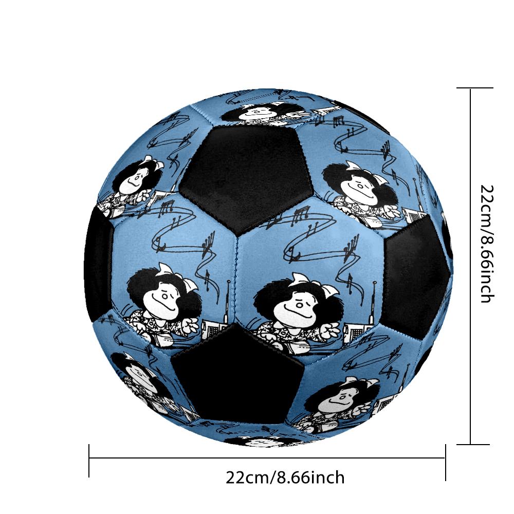 Mafalda Indoor Soccer Ball Colorful Machine Stitched PVC Size 5 Team Training Competition Ready Durable High-Bounce Cool Sports Gift